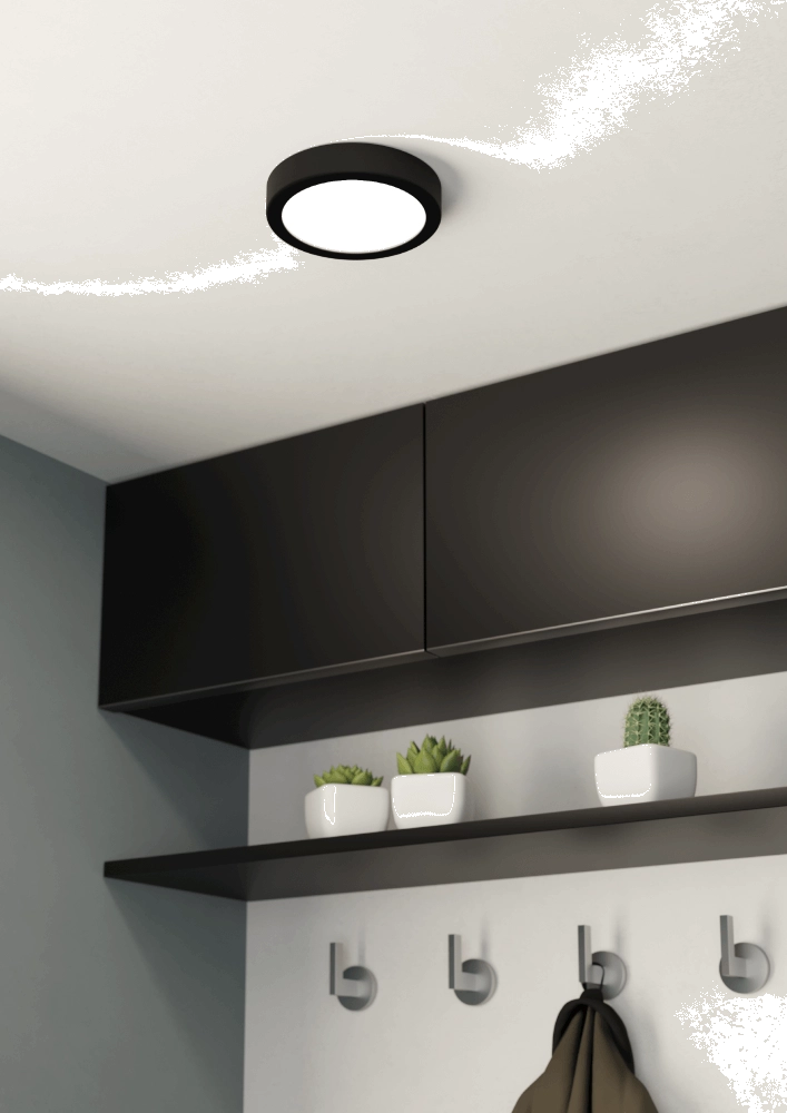 Lampe de salle de bain Fueva 5 IP44 - Noir - Ø 16cm Eglo 9008606245215