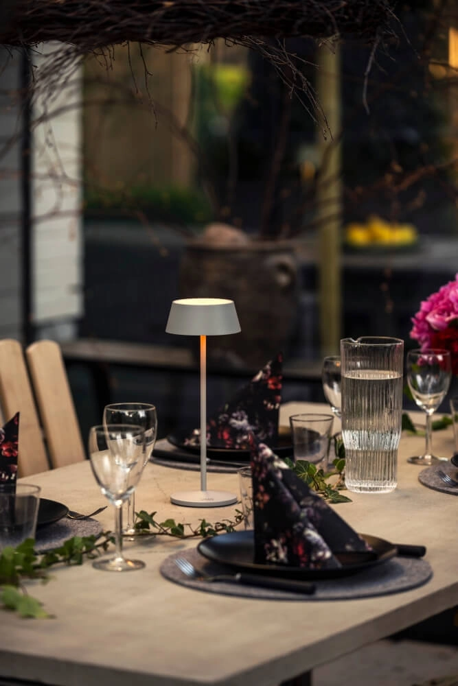 Lampe de table rechargeable Menton gris KonstSmide 7318307839302