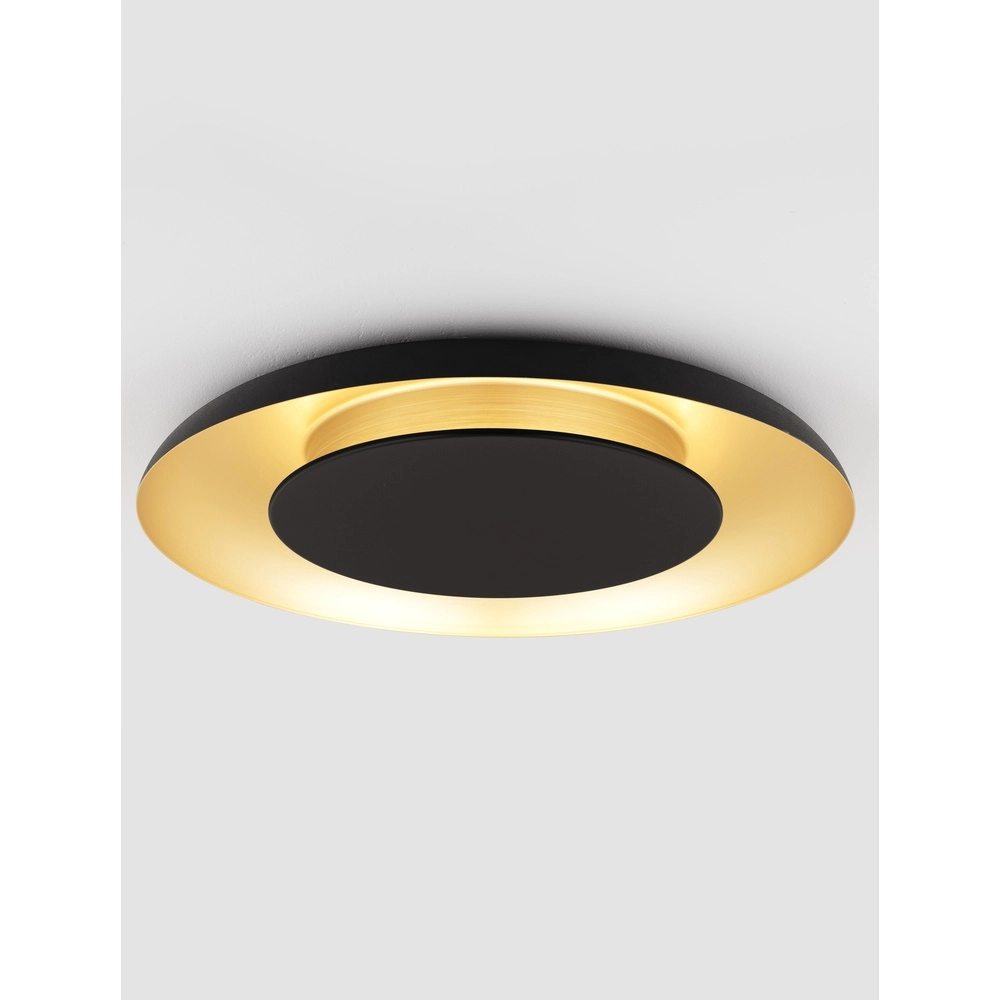 Plafonnier design Epos Ø 60cm noir avec or Plafonnier design Epos Ø 60cm noir avec or