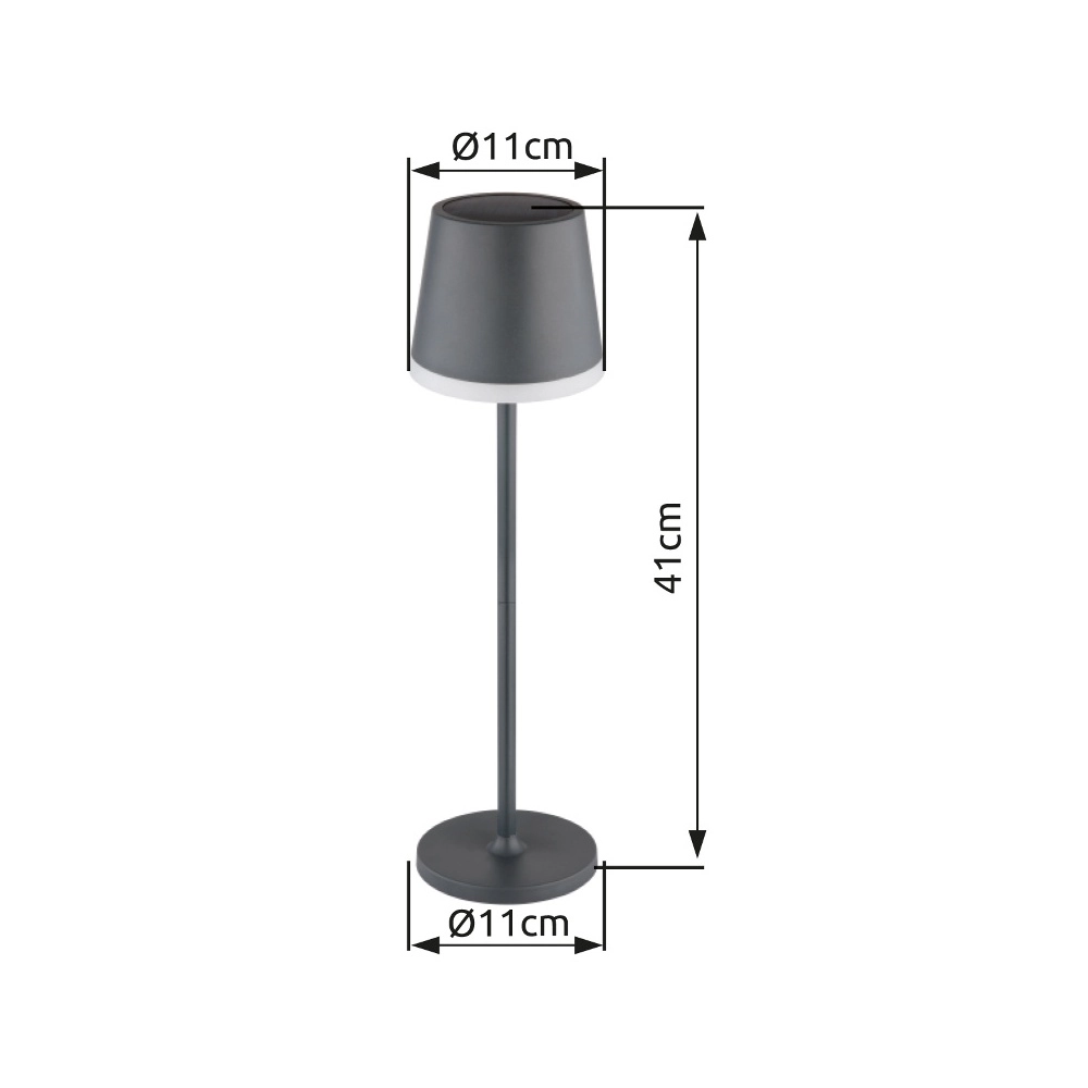 Lampe de table solaire Vannieso anthracite Globo 9007371446698