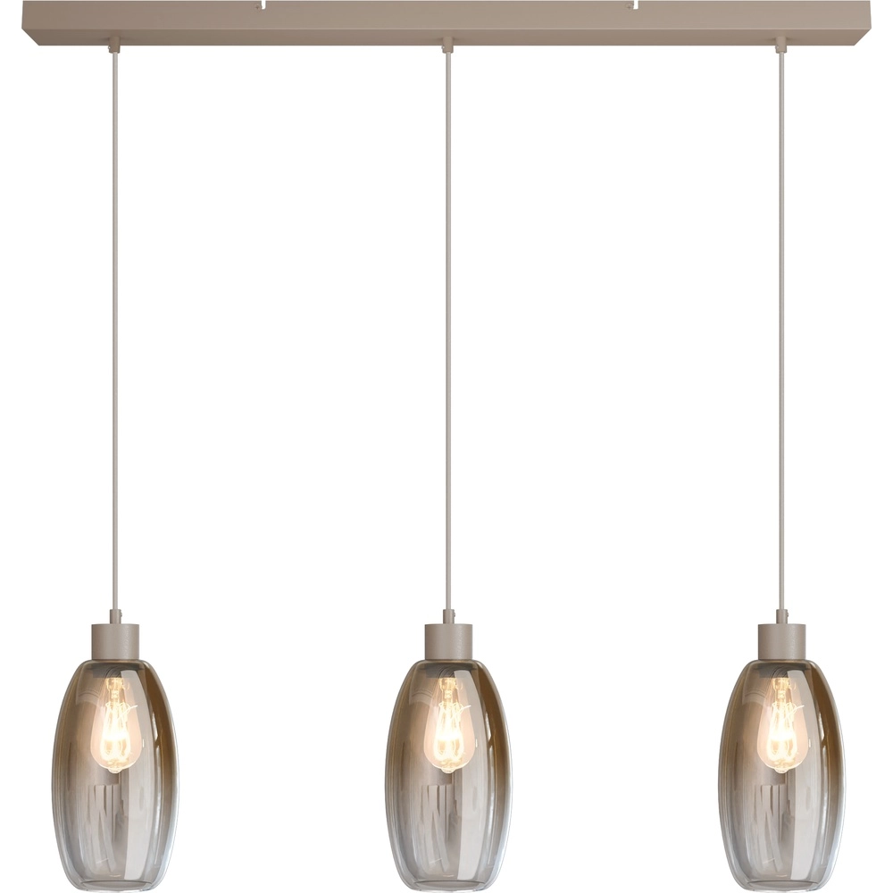 Lampe suspendue en verre Olive 3x Ø 15cm - sable