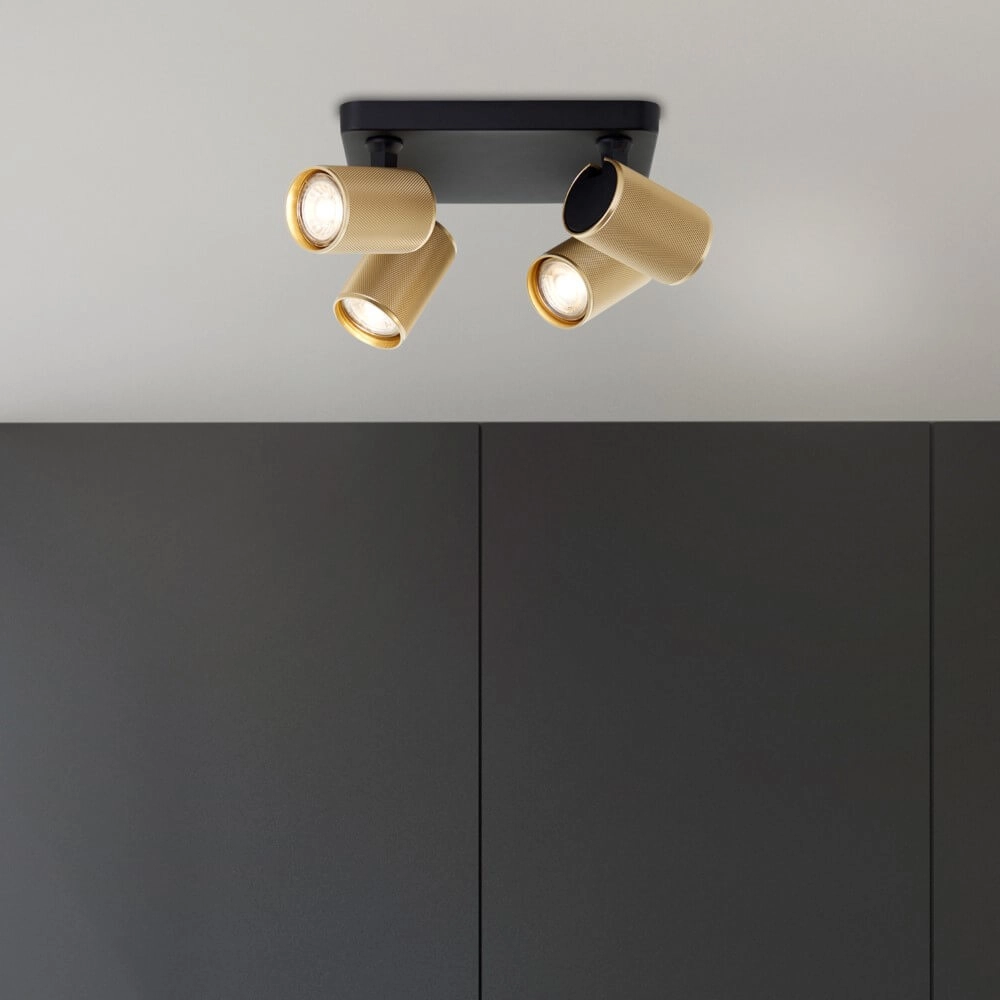 Spot carré en saillie Marty noir avec de l'or Brilliant 4004353424434