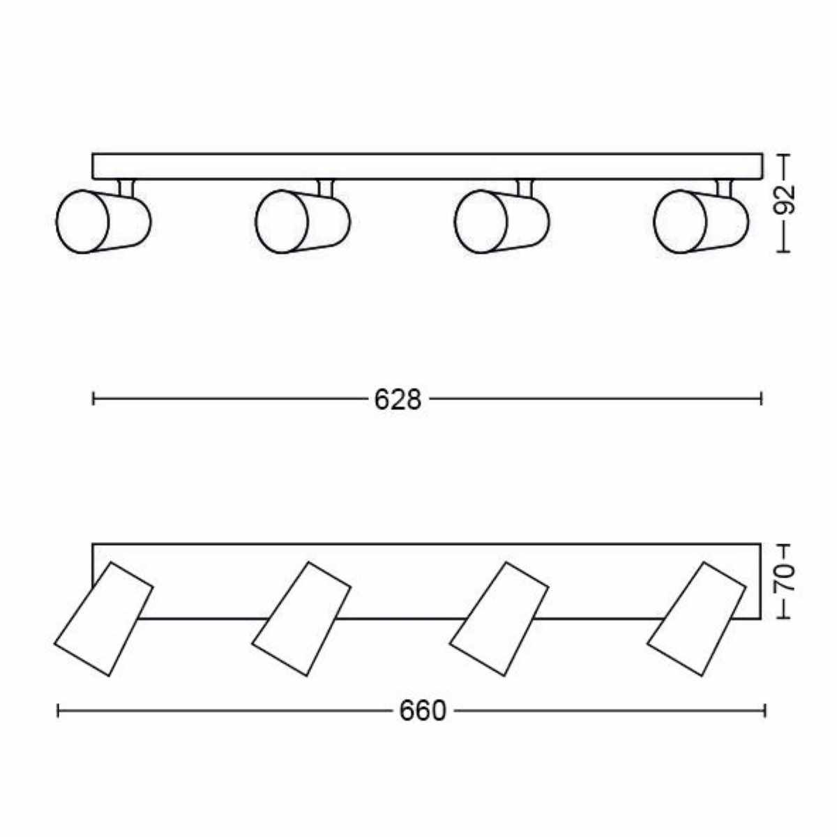 Lampe Paisley 4 lumières blanc Philips 8718696164747