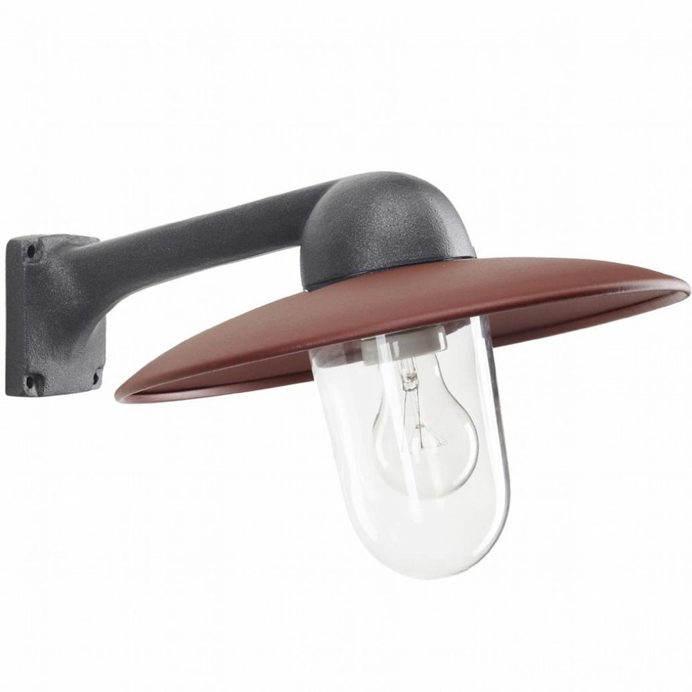 Lampe extérieure de l'industrie Fabrique anthracite avec marron rétro