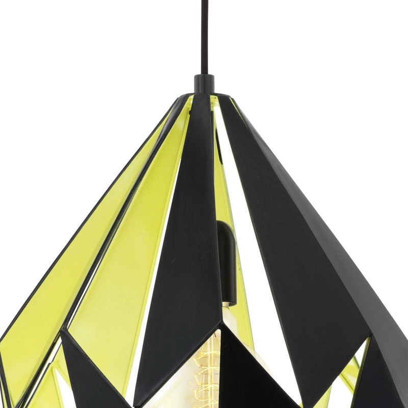 Lampe à suspension Carlton 1 31cm noir avec cuivre vert Eglo 9002759492564