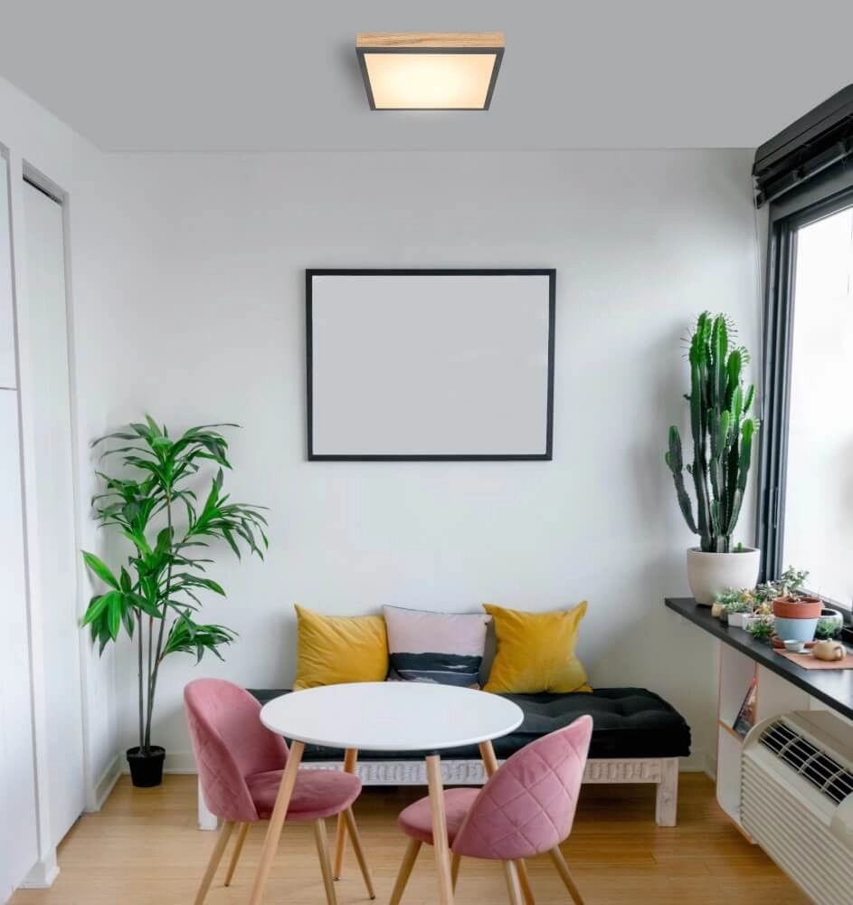 Plafonnier LED en bois Doro 30x30cm Globo 9007371415991