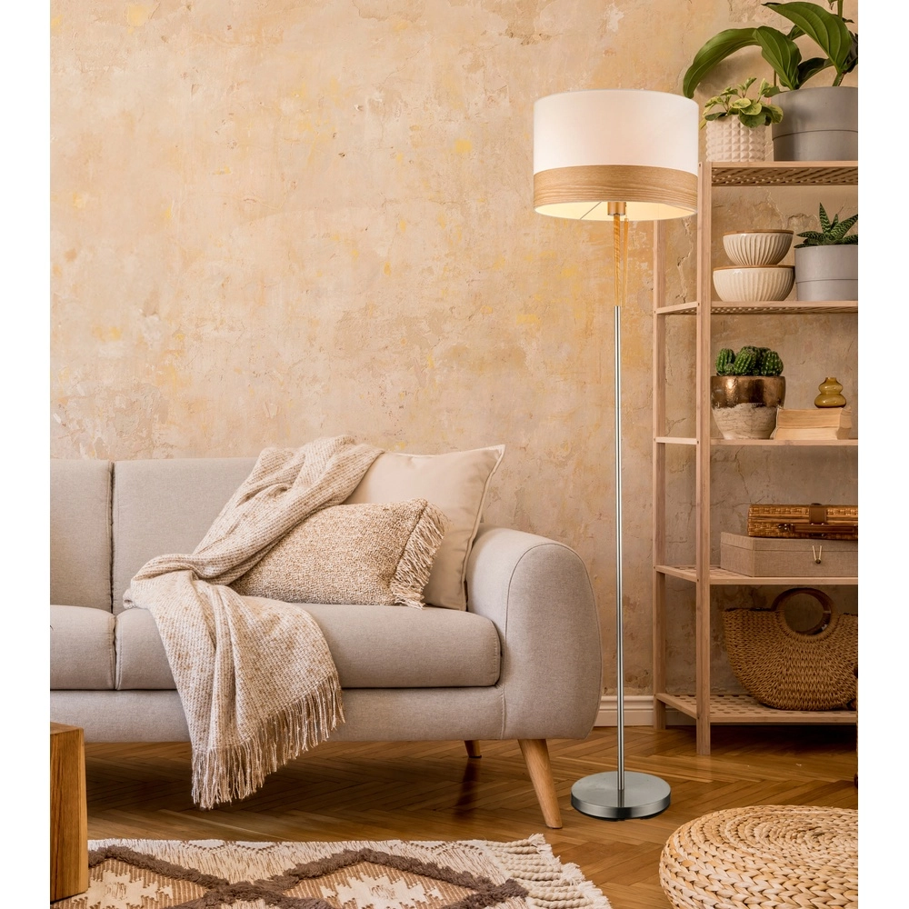 Lampe de pied Chipsy avec un aspect bois Ø 40cm Globo 9007371337811