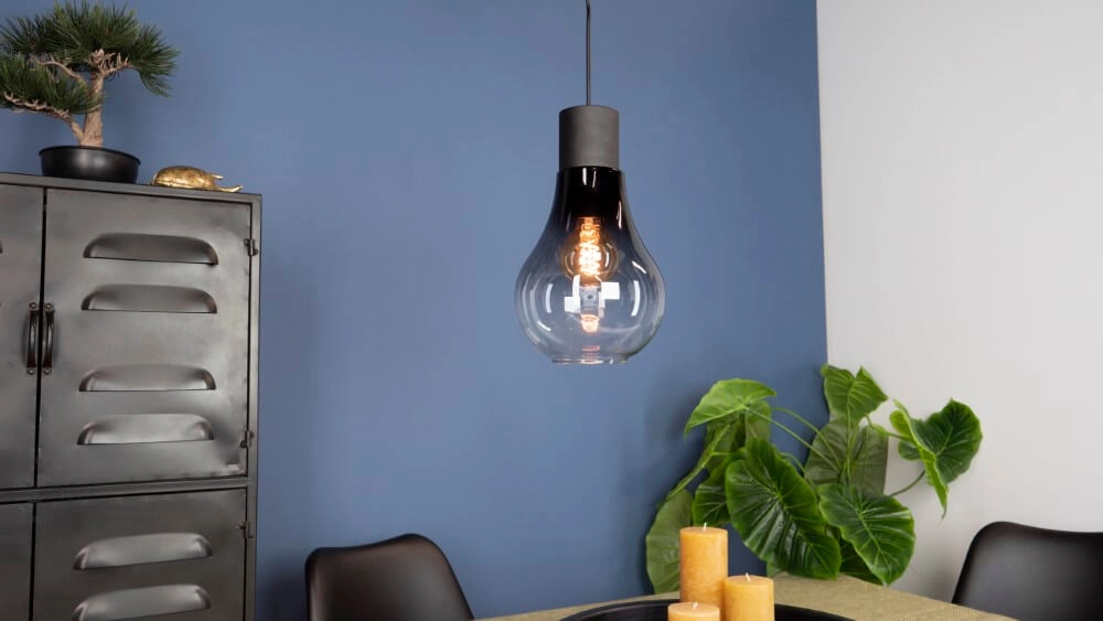 Lampe à suspension en verre fumé Chasely Ø 20 cm Eglo 9002759431297