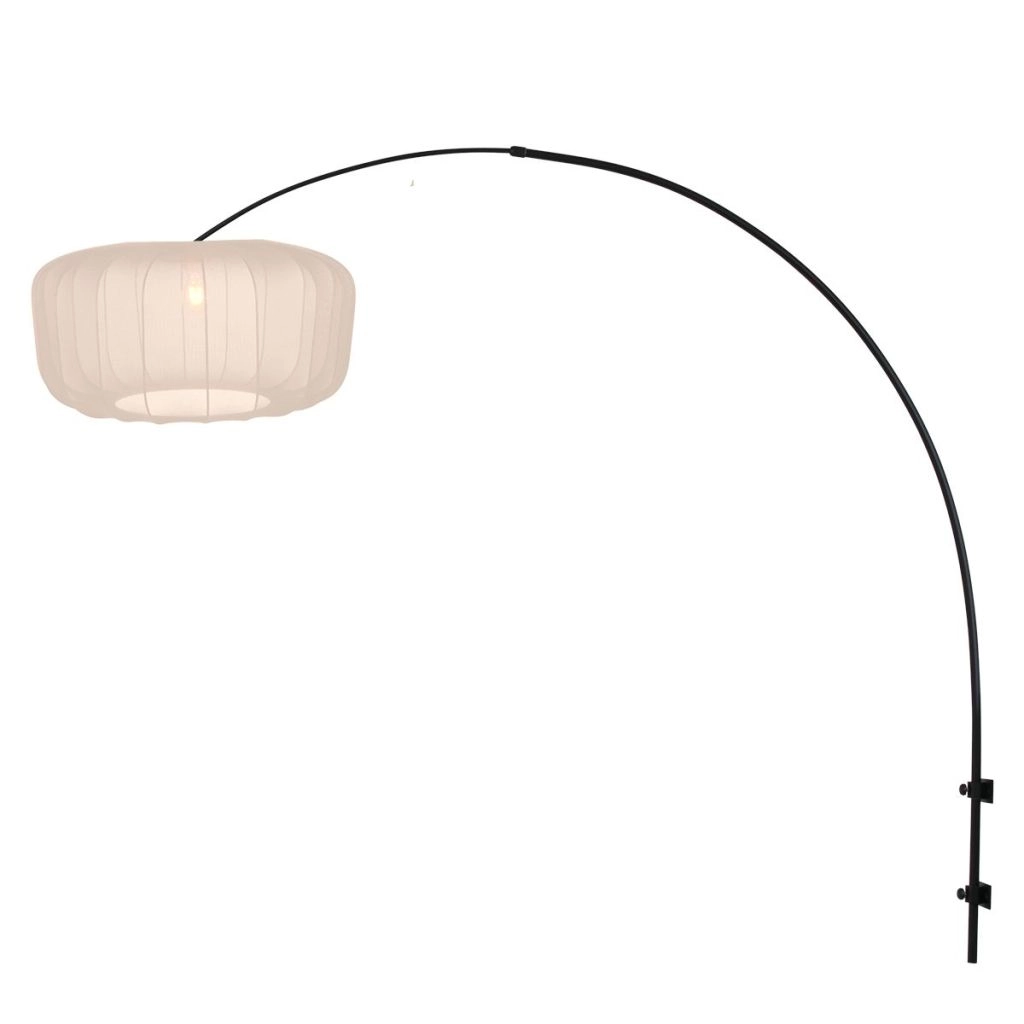 Lampe murale noire Vela Lino avec une teinte crème Ø60cm
