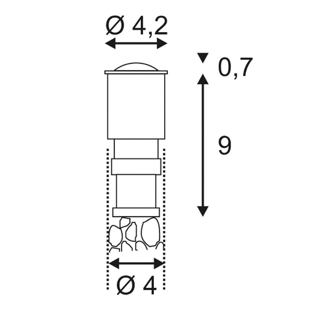 Spot de terrasse LED Power Trail-Lite 1w - 3000K - 4,2cm gris métal SLV 4024163112093
