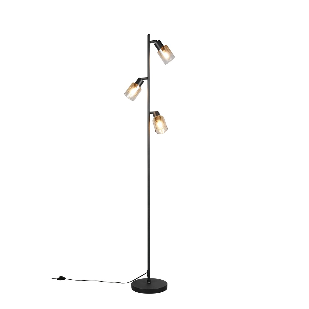 Lampadaire Cadiz Verre ambré à 3 lumières Lampadaire Cadiz Verre ambré à 3 lumières