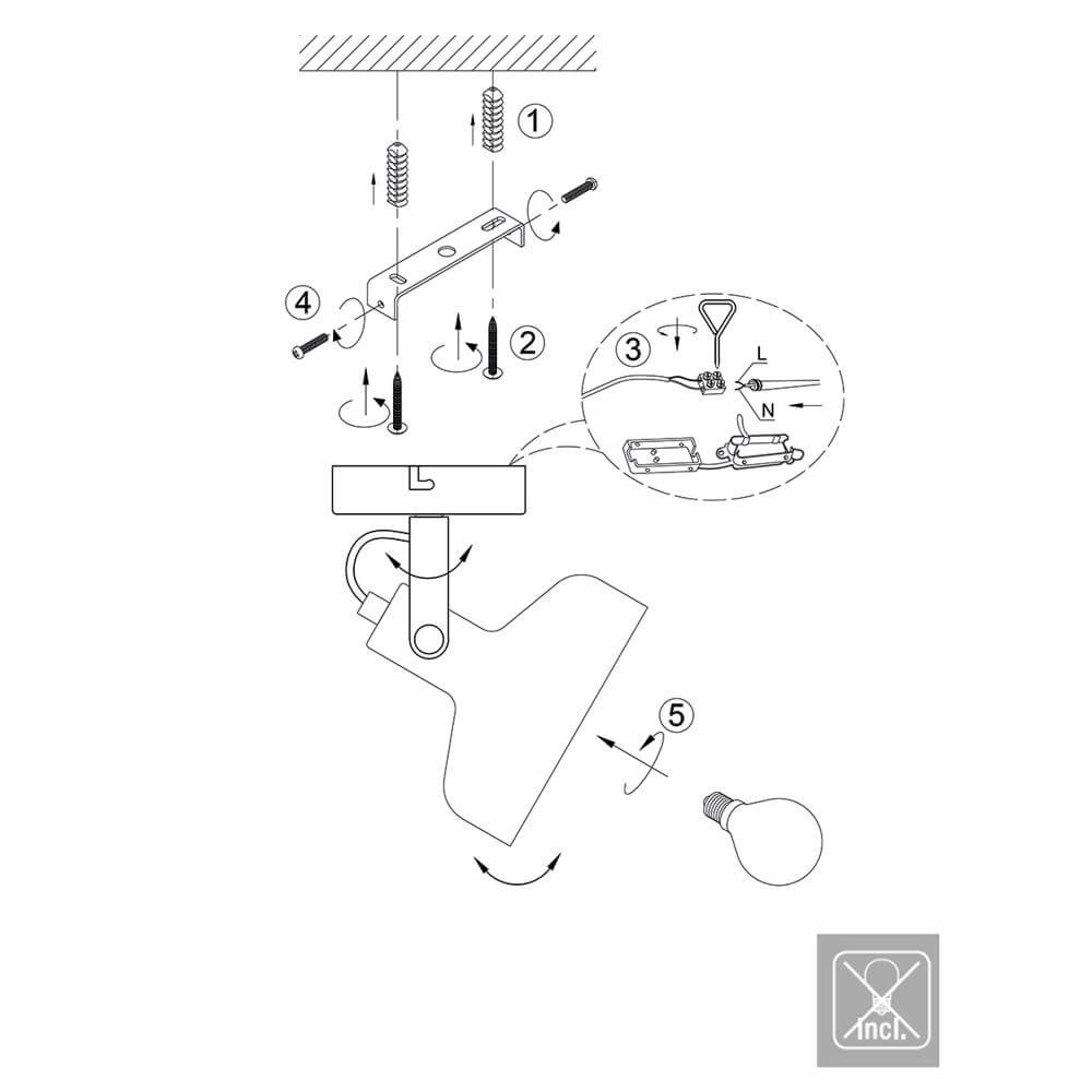 Applique murale Prato noir avec or Steinhauer 8712746176377