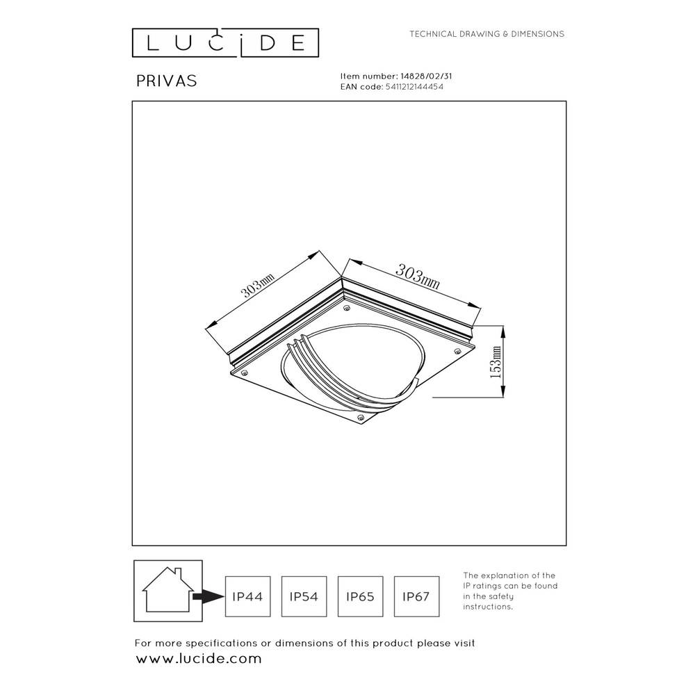 Lampe murale Privas Double Noir Lucide 5411212144454