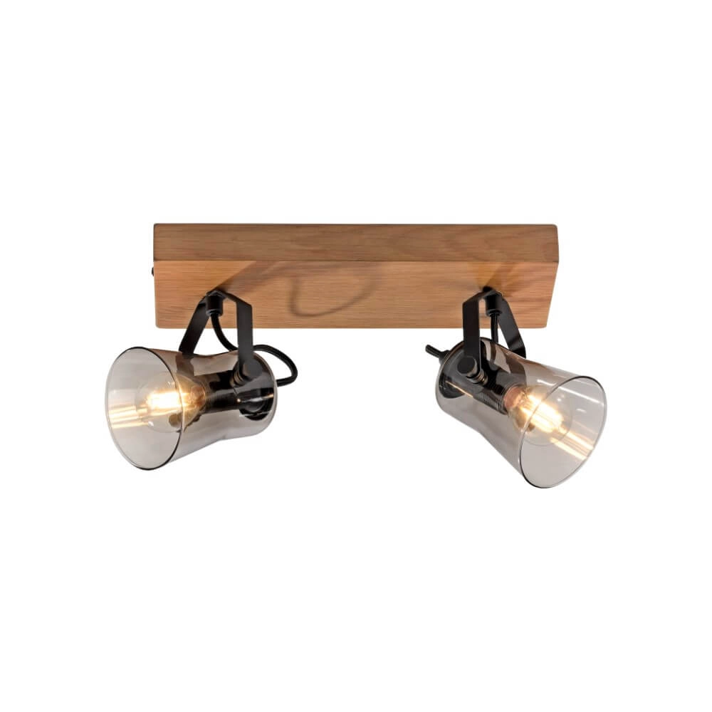 Plafonnier Green Langstrom bois à 2 lumières Just Light 4043689994877