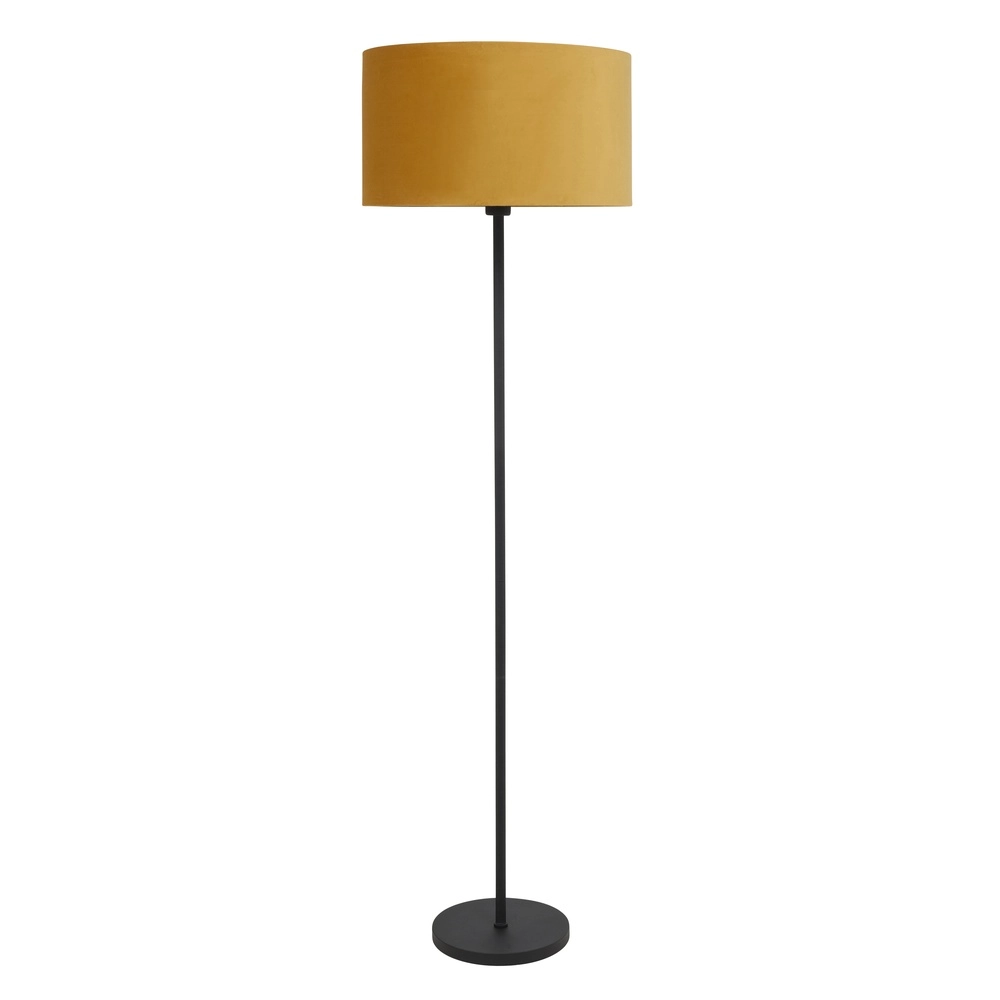 Lampadaire Project noir avec abat-jour jaune Ø 45cm