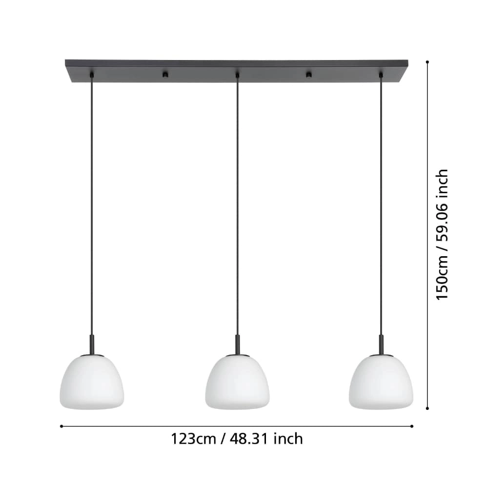 Lampe suspendue pour salle à manger Balmes 3x verre opale Stars of Light 9008606243167