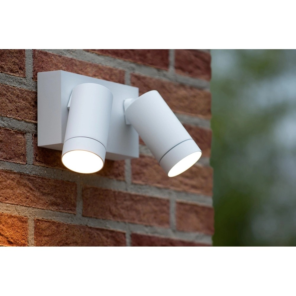 Projecteur mural Taylor Double IP54 avec capteur blanc Lucide 5411212092724