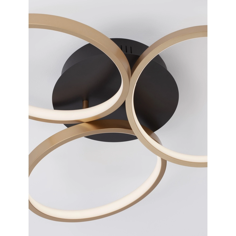 Plafonnier design Elize noir avec or Ø 55cm Lyora 5212017433138