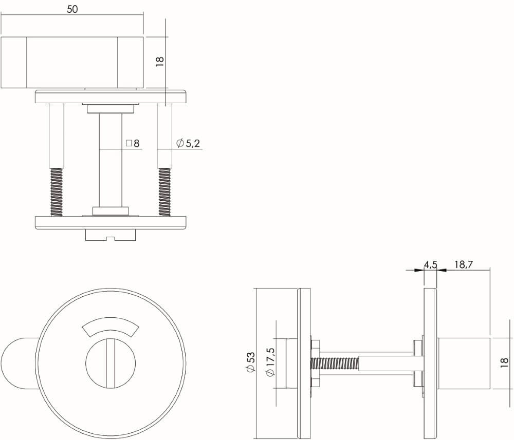 Fermeture des toilettes Tira rond en acier inoxydable plat 4mm Intersteel 8714186306413