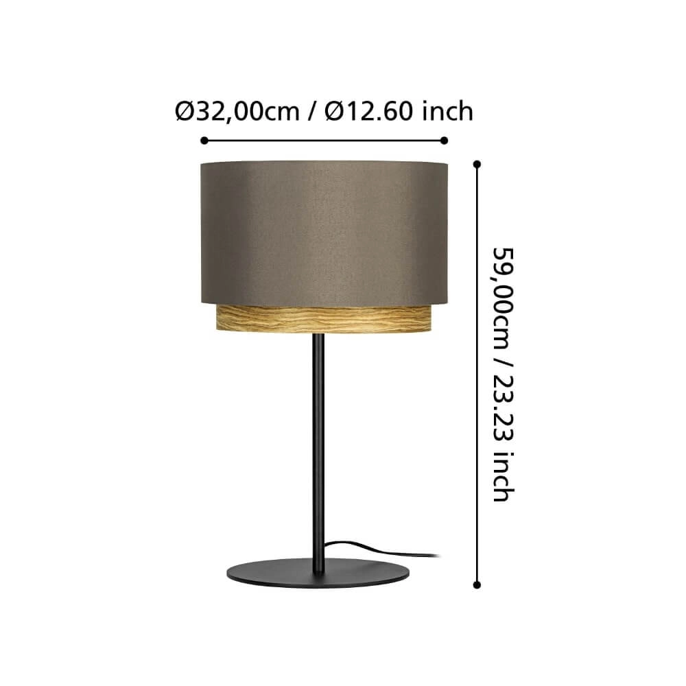 Lampe de table Marchena cappucino avec bois - Ø 32cm Stars of Light 9008606240081