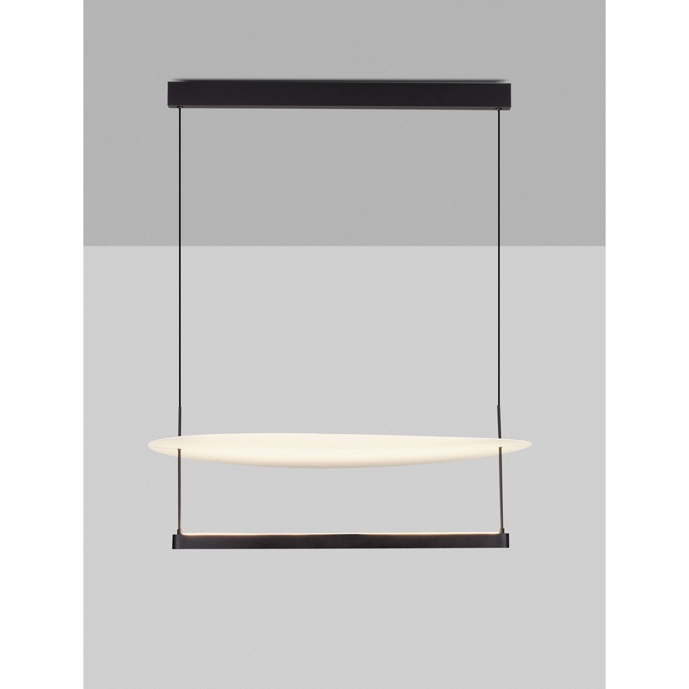 Suspension design Diona Ø 80cm noir avec blanc