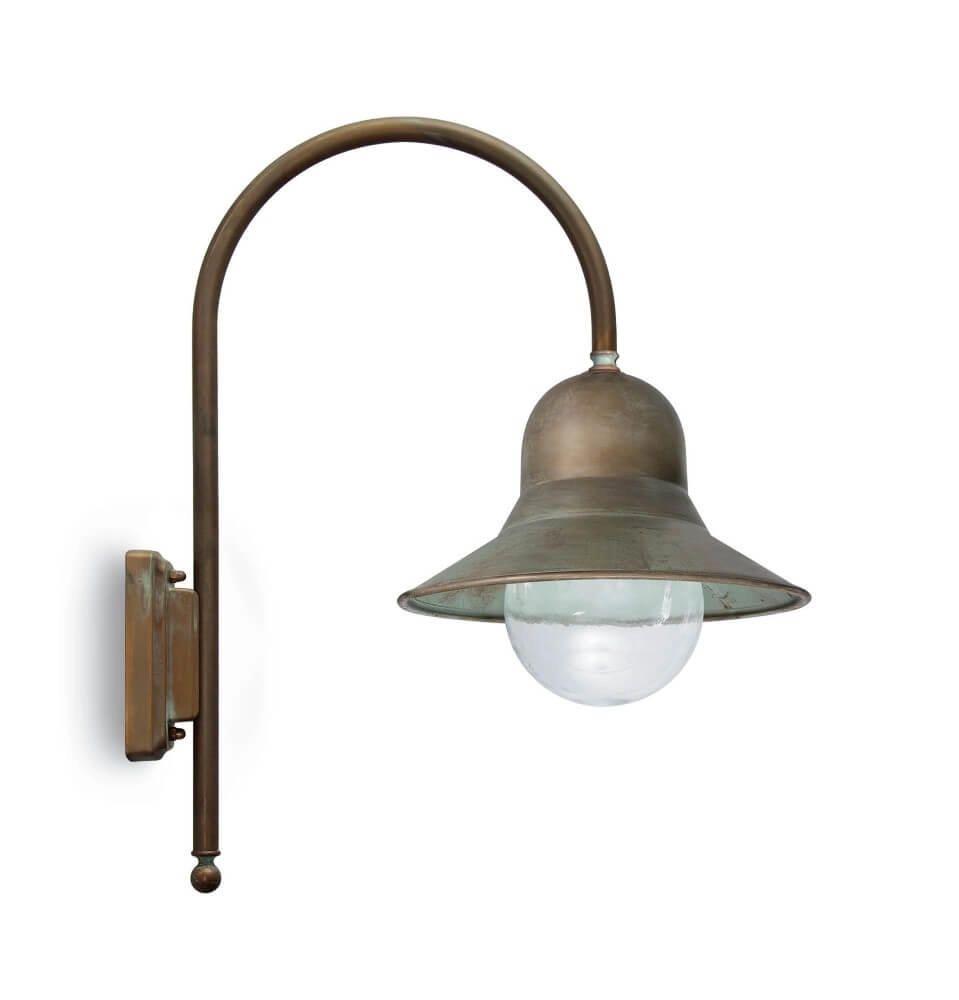 Applique murale country Campanula laiton vieilli