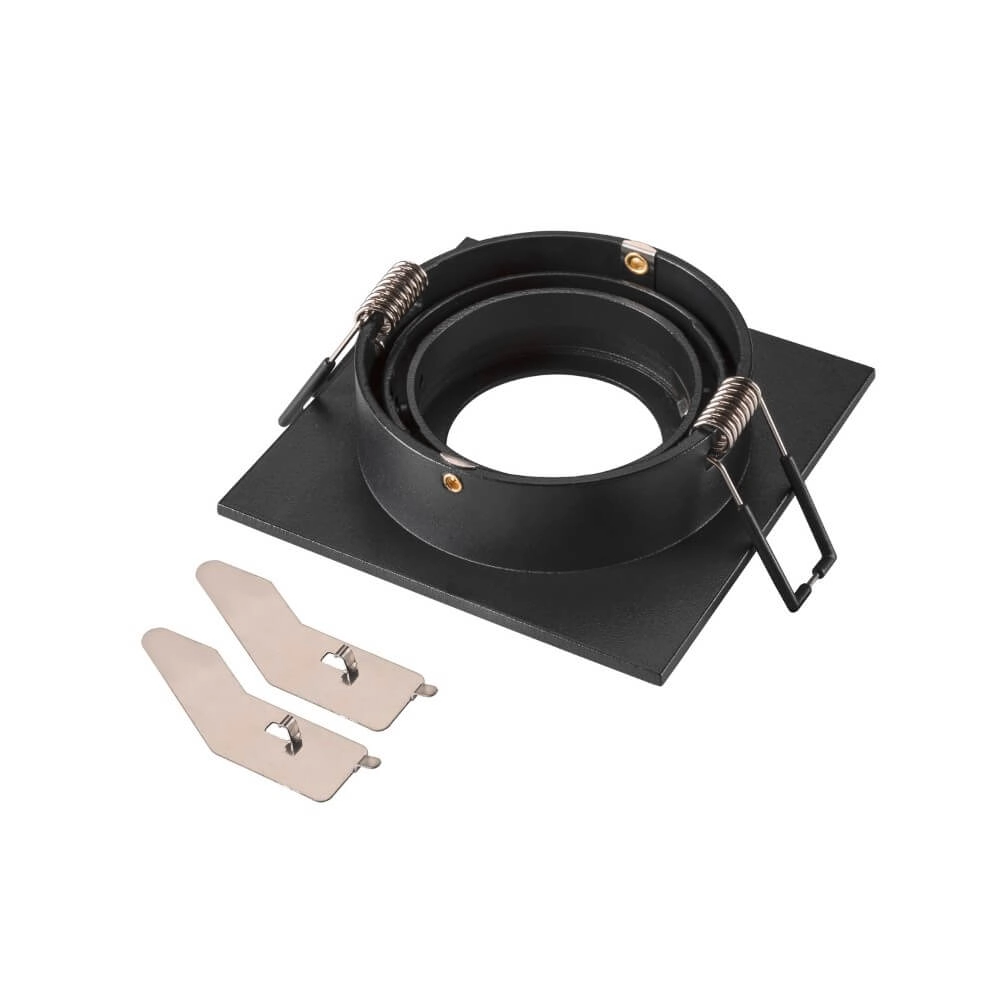 Anneau de montage New Tria 75 carré noir - sans raccord SLV 4024163276498