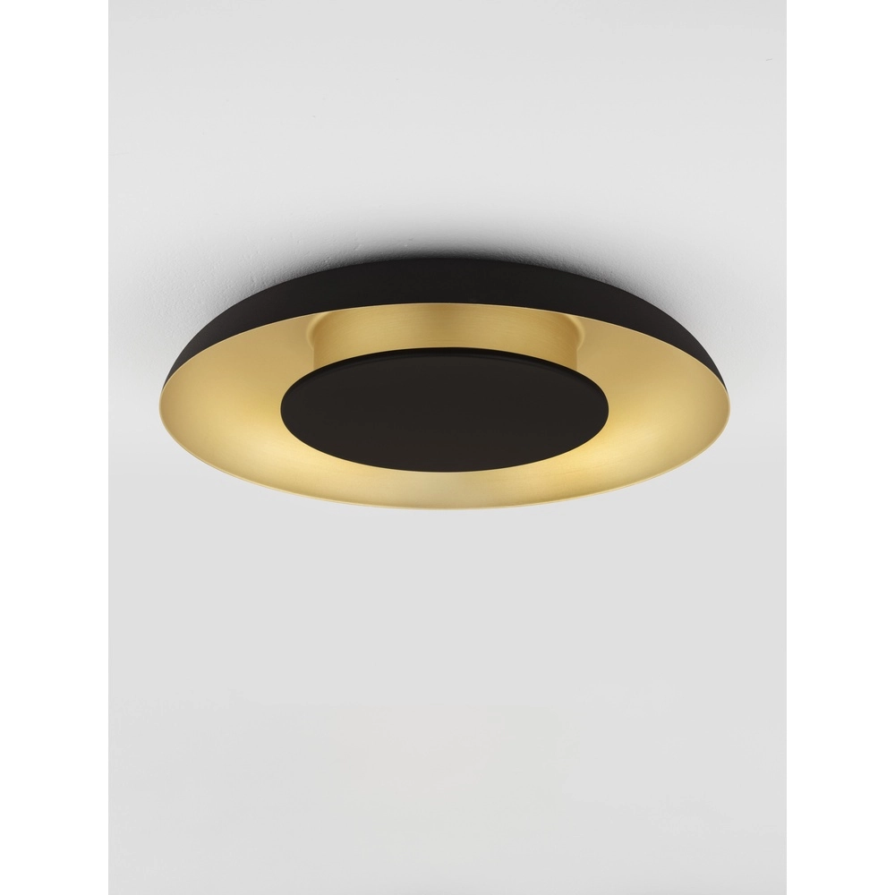 Plafonnier design Epos Ø 40cm noir avec or Lyora 5212017463203