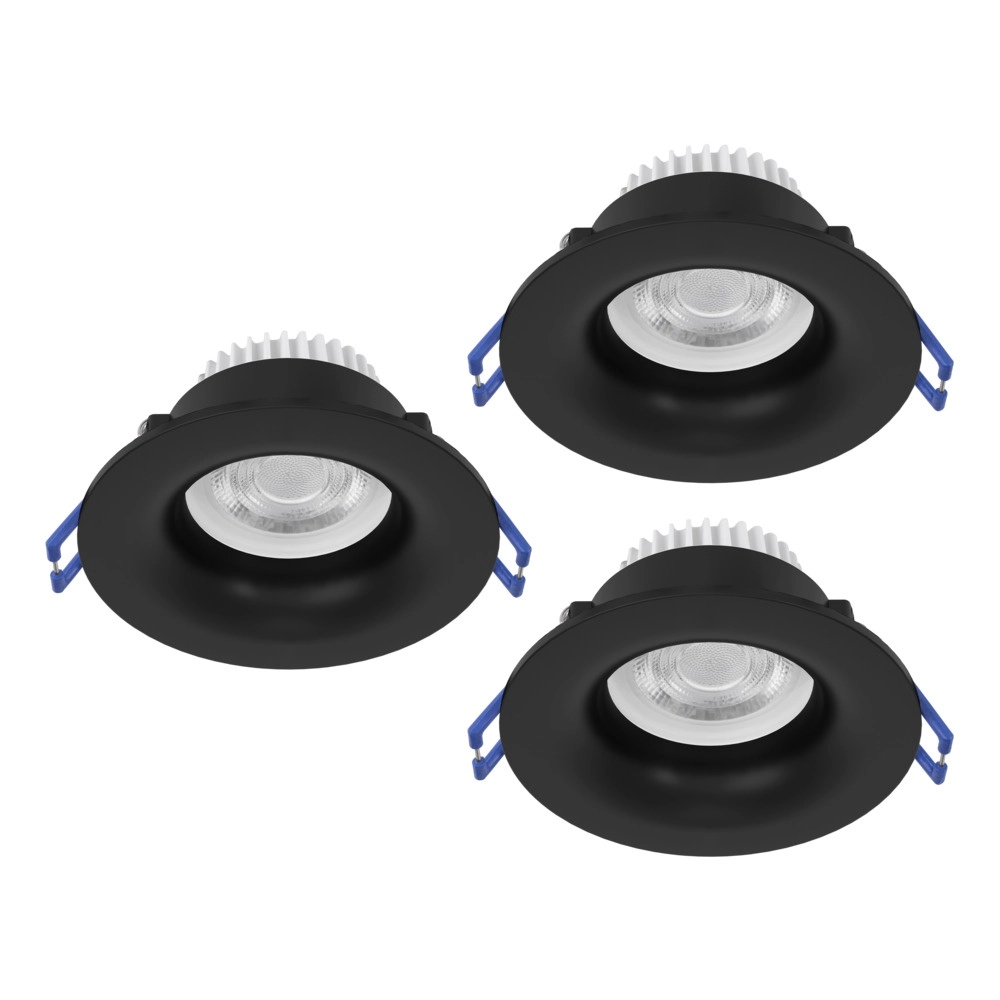 Lot de 3 spots encastrés Salabate noir Ø 8,8cm IP65 Lot de 3 spots encastrés Salabate noir Ø 8,8cm IP65