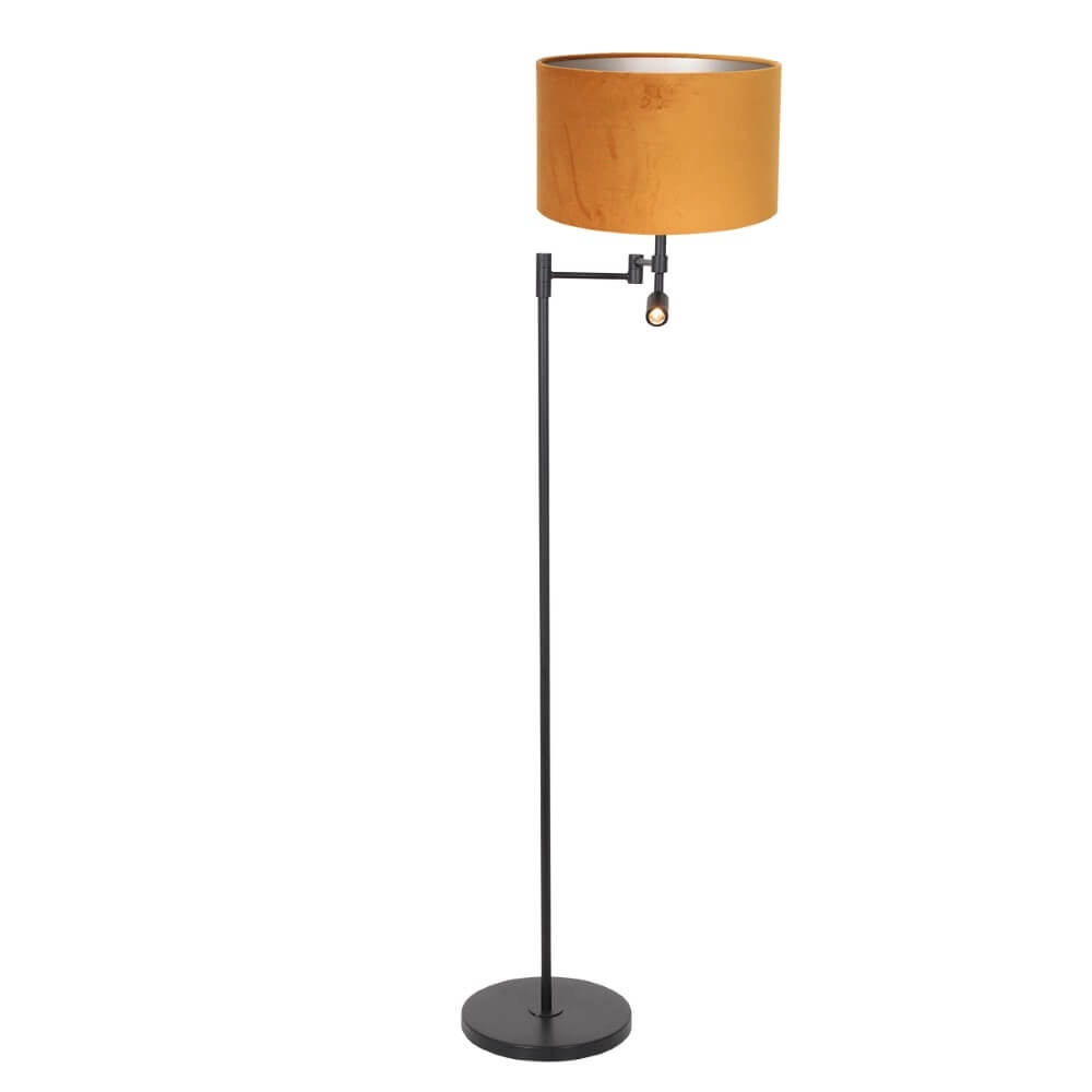 Lampe de table rurale Stanger avec du velours doré