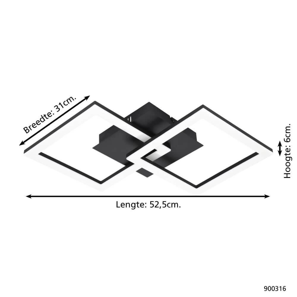 Plafonnier Zigbee Paranday-Z 25,2x31cm noir Eglo 9008606231201