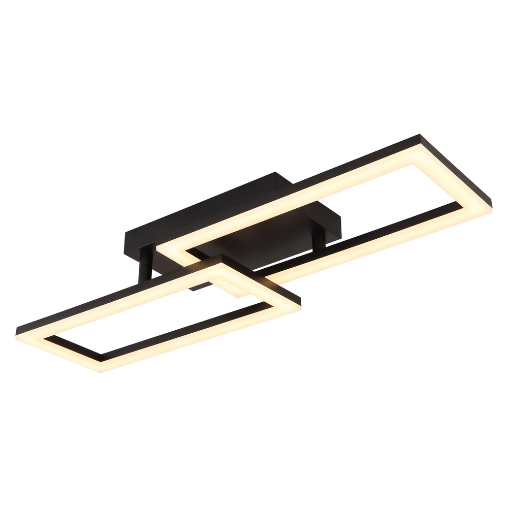 Lampe de plafond à design noir Sapena 61,4 x 19,5 cm