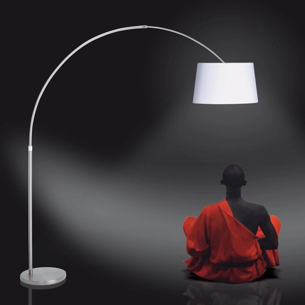 Lampe à arc Stresa gris avec abat-jour blanc Steinhauer 8712746092844