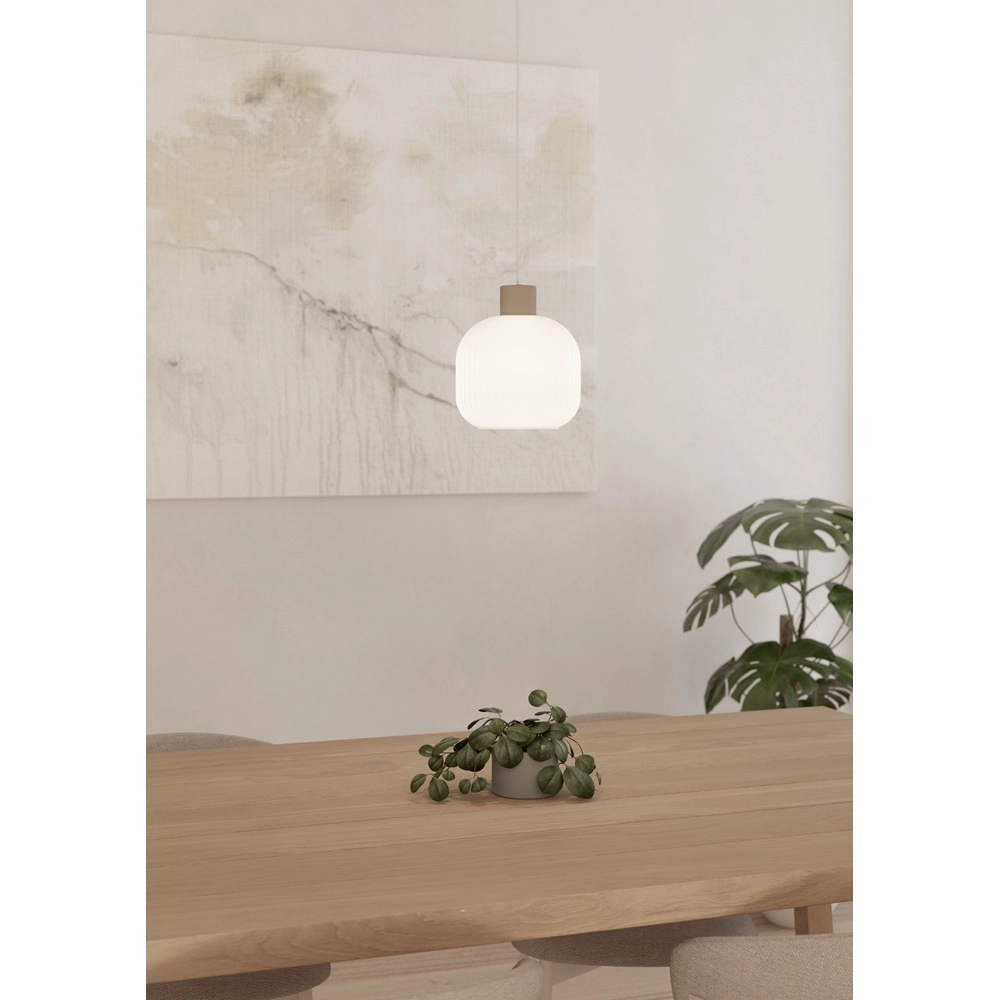 Lampe pendante de conception Dasmina brun sable avec du blanc Ø 20 cm Eglo 9008606406265