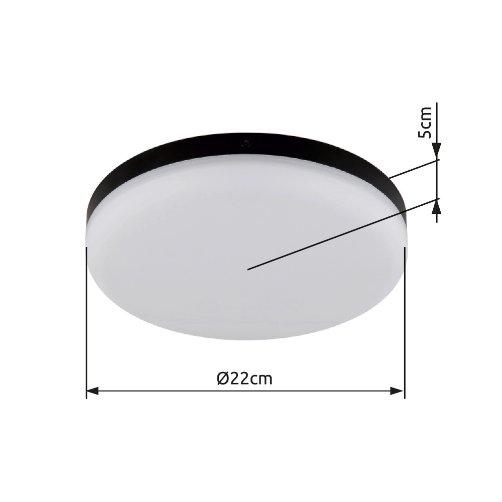 Éclairage de plafond Matthew design noir Ø 22cm Globo 9007371447947