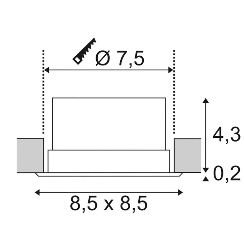 Lampe à LED intégrée Verlux 8,5 cm blanc SLV 4024163164306