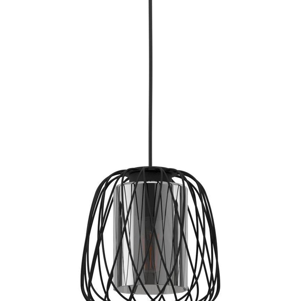 Lampe suspendue filaire Floresta 3L - avec verre fumé Eglo 9002759997069