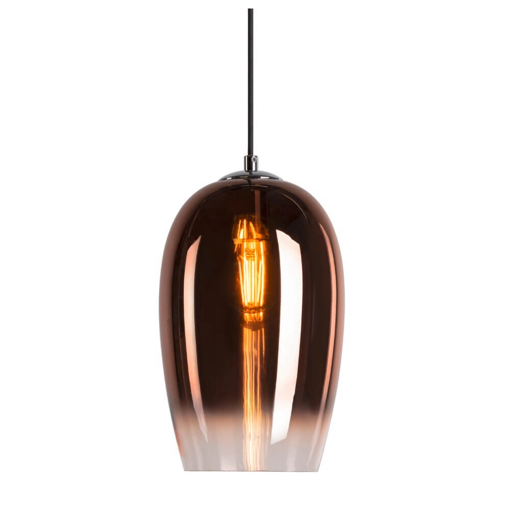Lampe à suspension en verre Pantilo verre cuivre - Ø 18cm