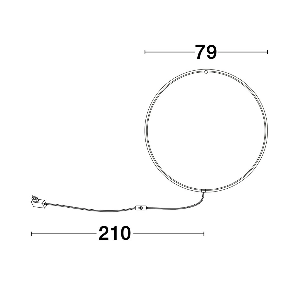 Lampadaire Ring noir Ø 79cm Lyora 5212017424266