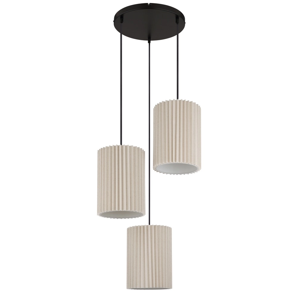 Lampe pendante à 3 lampes Page noir avec blanc rond Globo 9007371525607