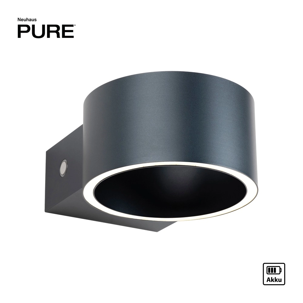 Lampe murale rechargeable Pure Akku Clipse Gris mystique Paul Neuhaus 4012248391754