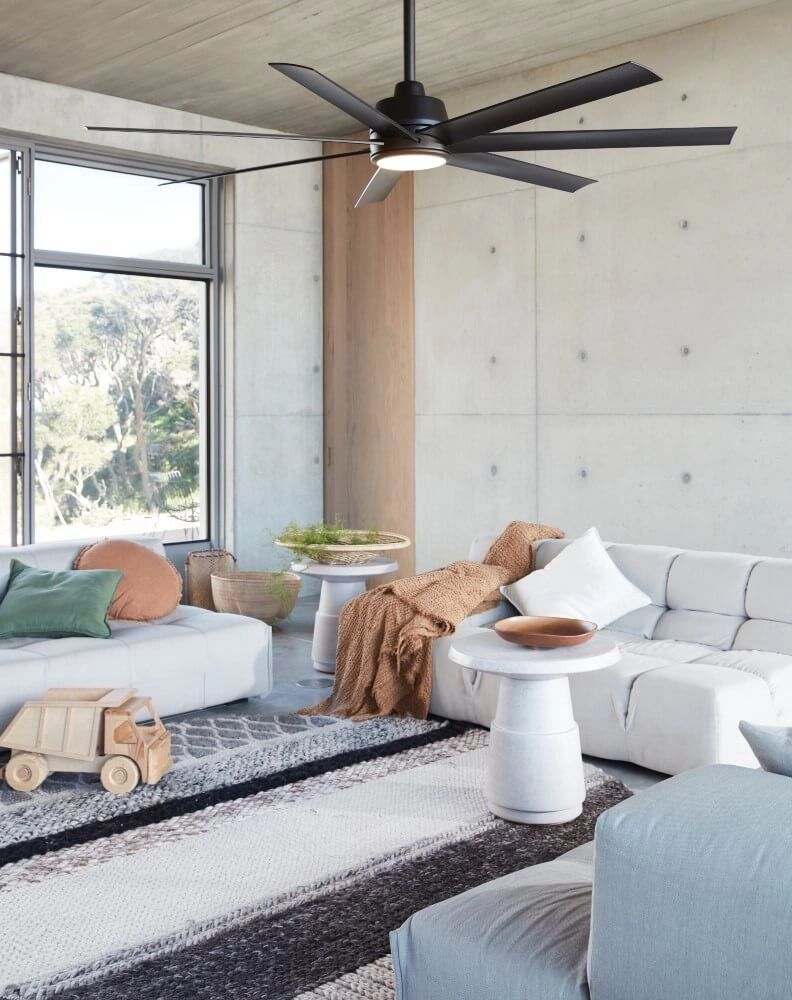 Ventilateur de plafond noir Atlanta Led Ø 142 cm IP55 Beacon 9333509144168