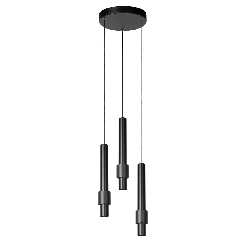 Lampe suspendue élégante Margary Noir à 3 lumières