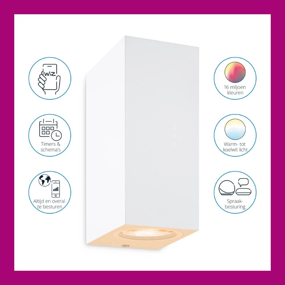 Spot mural Up and Down intelligent - blanc WiZ 8719514554597