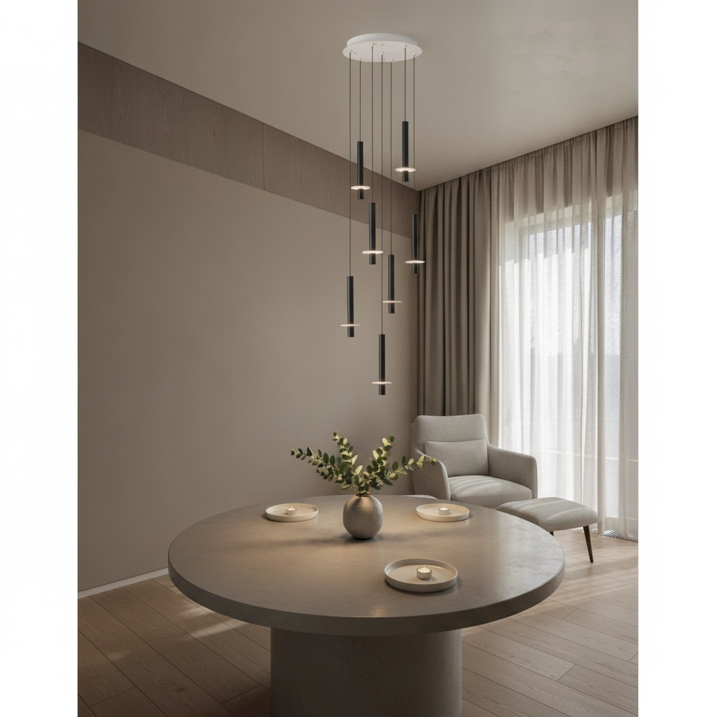 Lampe pendante de conception Noemi noir avec blanc Ø 47cm