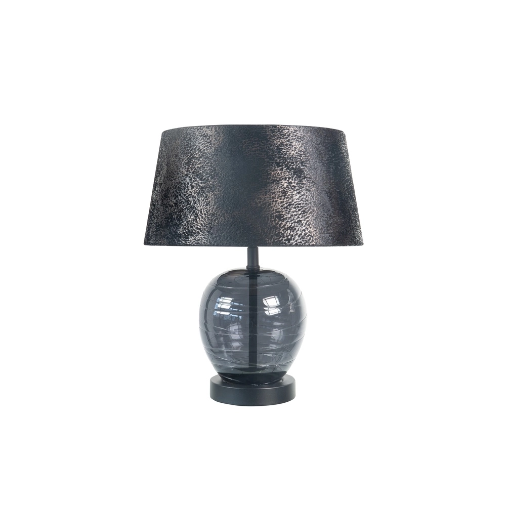 Lampe de table Apple noir avec verre fumé Ø 30cm