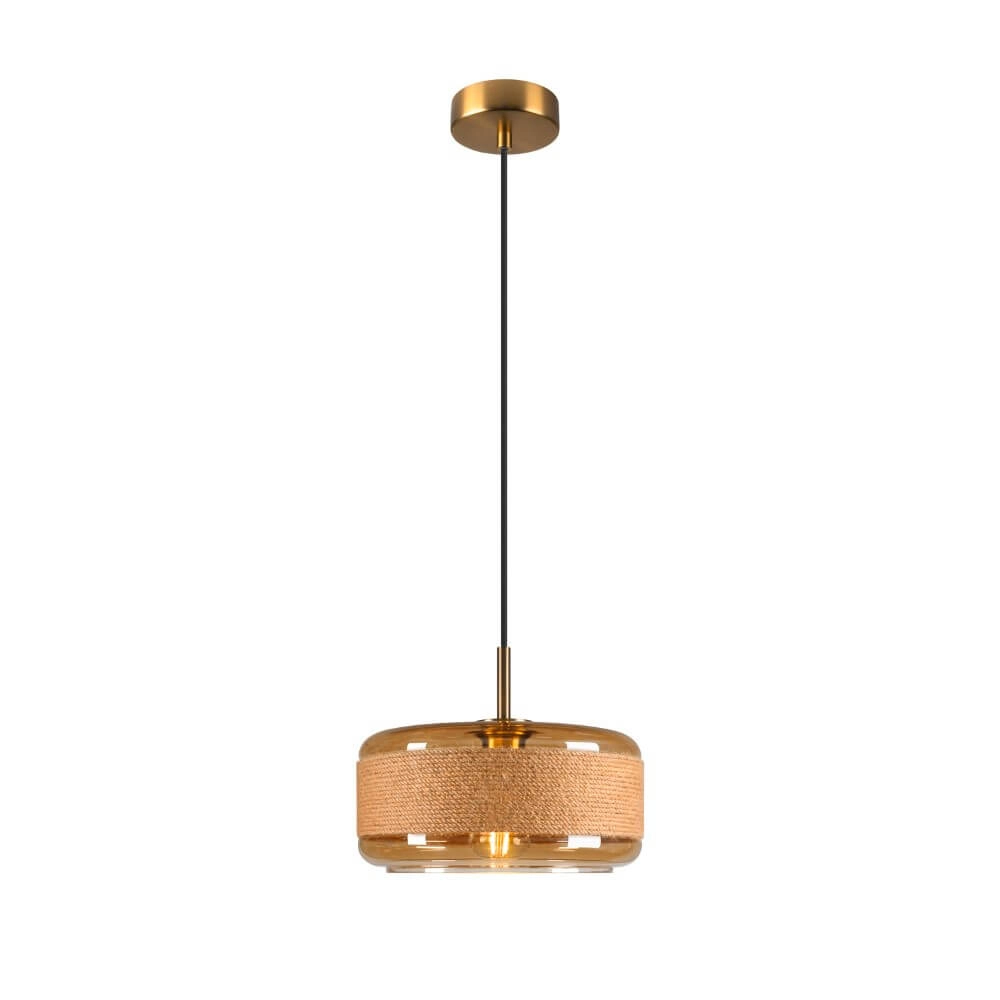 Lampe suspendue Pantilo Rope 27 verre ambré - Ø 27cm