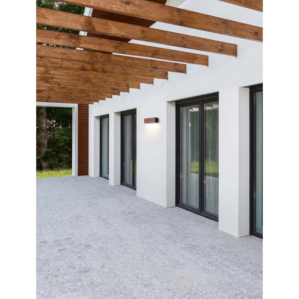 Applique solaire Brown noir avec bois Lyora 5212017449443