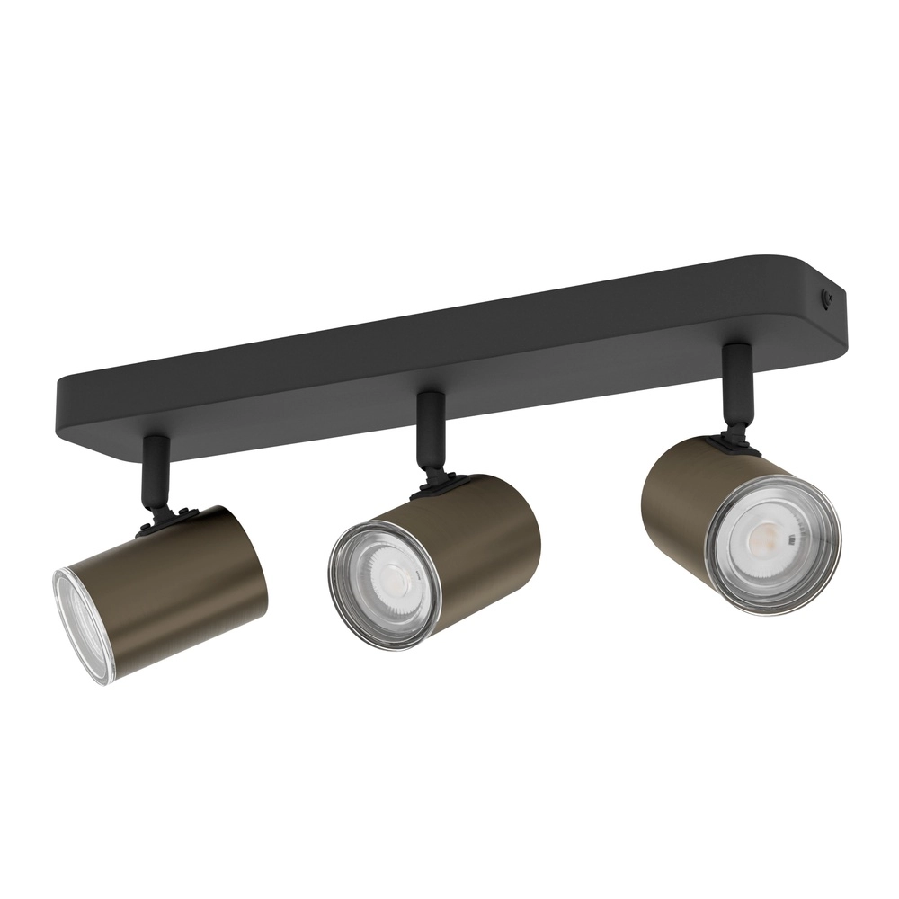 Projecteurs de salle de bain Consuma 1 3x GU10 - noir avec bronze