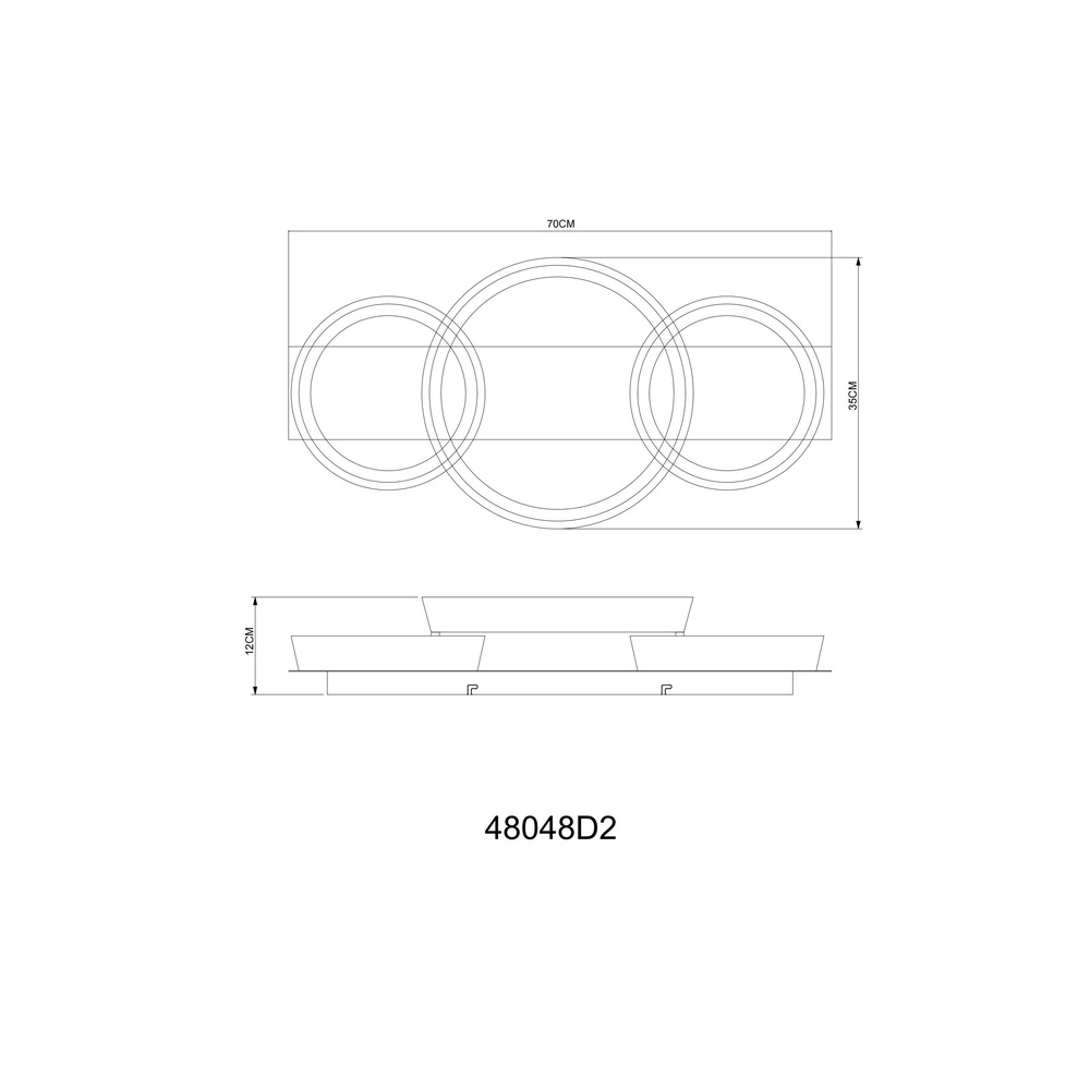 Lampe de plafond élégante Syrakus Café brun 3 anneaux Globo 9007371576081